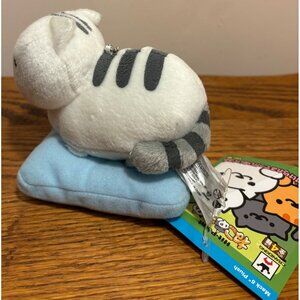 Neko Atsume Plush Keychain Cat On Blue Cushion - Vol. 10 Collectible Mack 6" Cat